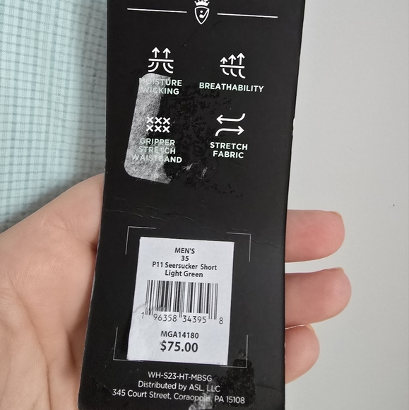 Walter Hagen, New, Perfect 11 Green Textured Seersucker Golf Shorts, Size 35 - Picture 5 of 14